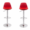Kit 2 Banquetas Giratoria Alta Vermelha Base Cromada Bering