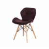 Cadeira Decor Estofada Cafe Base Madeira Bering