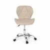 Cadeira Decorativa Assento Estofado Bege Base Giratoria Bering